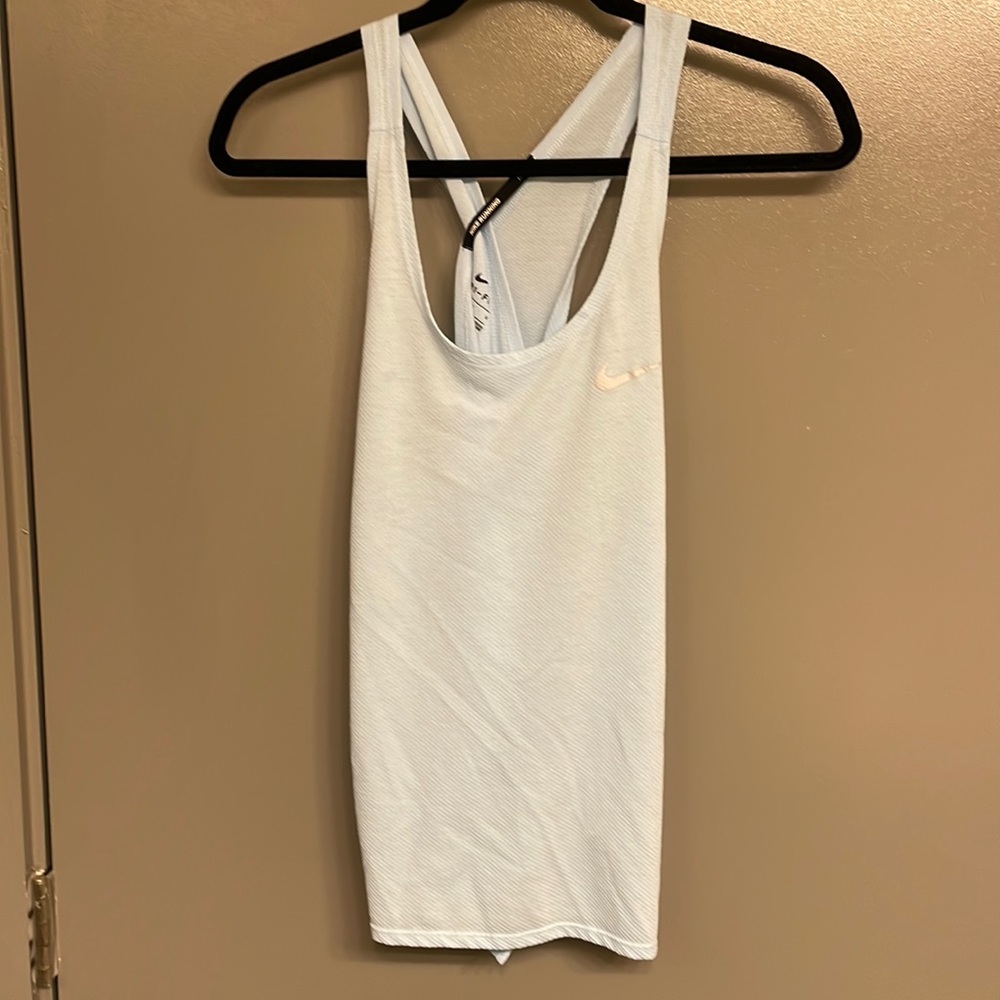Nike Dri Fit Crossback Running Tank Top in Light Blue Sz Large